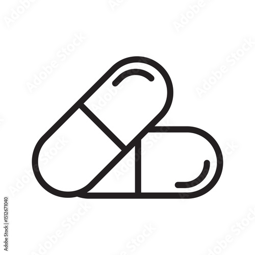 icon tablets. Capsule pill. Vitamin sign. Vector Illustration.