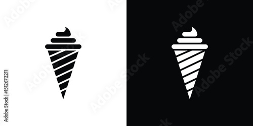 Ice cream cone icon illustration. icon templates pack.