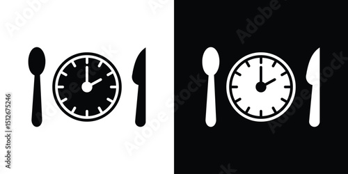 Lunch time icon illustration. icon templates pack.