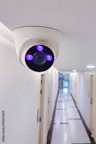 Surveillance Video Camera  wireless CCTV security system.Modern technology and equipment.Surveillance camera on the ceiling for security inside the building.