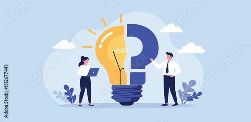 Solving problem, critical thinking root cause analysis to solution, answering question or success resolve issues, discover opportunity, creativity concept, businessman make idea from question 
