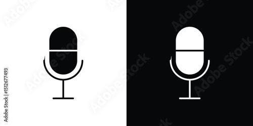 Microphone icon illustration. icon templates pack.