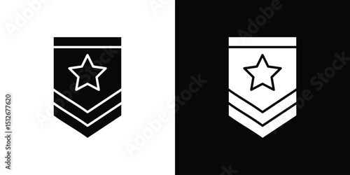 Military rank badge icon illustration. icon templates pack.