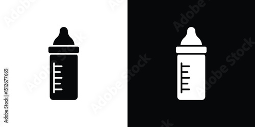 Milk bottle icon illustration. icon templates pack.