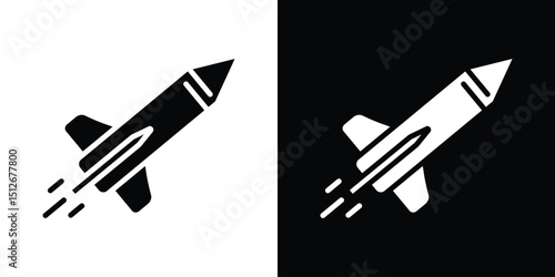 Missile icon illustration. icon templates pack.
