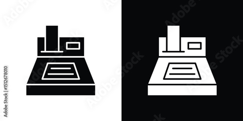 Money counting machine icon illustration. icon templates pack.