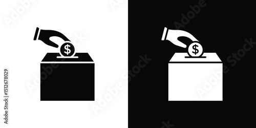 Money donation icon illustration. icon templates pack.
