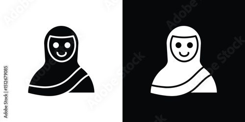 Muslim women icon illustration. icon templates pack.