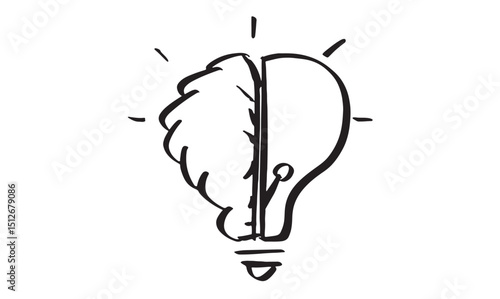 Lightbulb lamp idea brain design inspiration motivation business solution innovation lamp lightbulb electricity intelligence brainstorming success genius smart icon strategy think doodle organ brain
