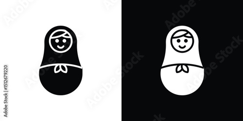 Nesting dolls icon illustration. icon templates pack.