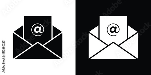 Open email icon illustration. icon templates pack.