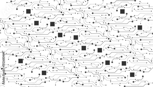 Abstract futuristic circuit board Illustration, Circuit board with various technology elements. Circuit board pattern for technology background. Vector illustration