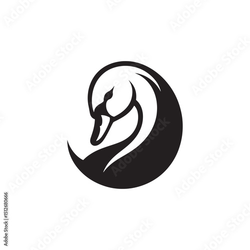 **"Elegant Mute Swan Vector Silhouette: Serene Water Bird Design Featuring Graceful Neck Curve, Broad Wings, and Floating Pose in Clean, Minimalist Style for Crafts and Digital Art"**
