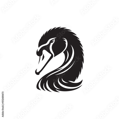 **"Elegant Mute Swan Vector Silhouette: Serene Water Bird Design Featuring Graceful Neck Curve, Broad Wings, and Floating Pose in Clean, Minimalist Style for Crafts and Digital Art"**
