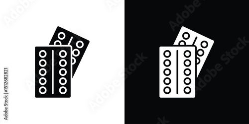 Pill blister pack icon illustration. icon templates pack.
