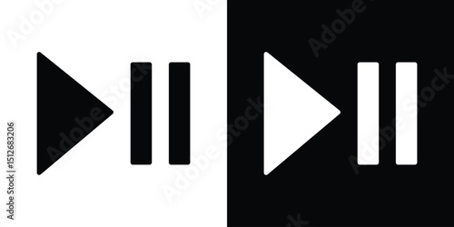 Play pause icon illustration. icon templates pack.