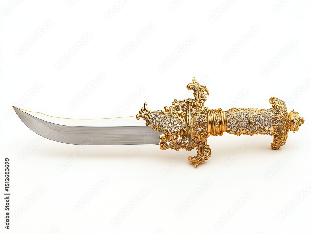 Obraz premium Ornate gold dagger, encrusted