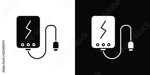 Power bank icon illustration. icon templates pack.