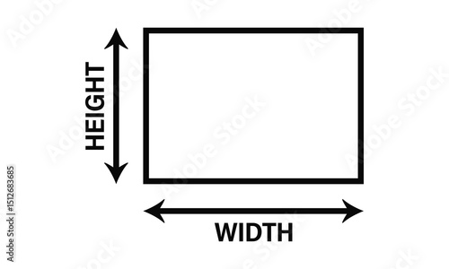 Height Width Arrows Hollow Rectangle Icon