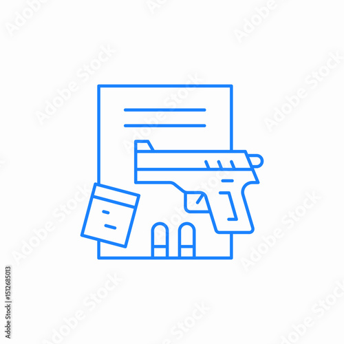 gun and paper bullets icon sign vector
