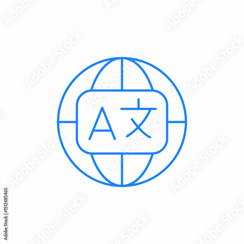 language translation globe icon sign vector