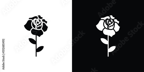 Rose flower icon illustration. icon templates pack.