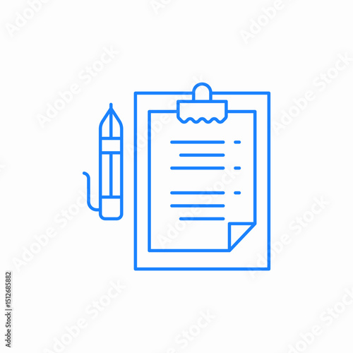 pen clipboard document icon sign vector