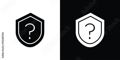 Shield interrogation icon illustration. icon templates pack.