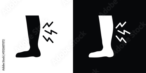 Shin pain icon illustration. icon templates pack.