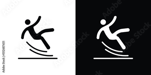 Slippery floor icon illustration. icon templates pack.