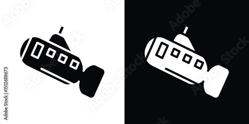Submarine icon illustration. icon templates pack.