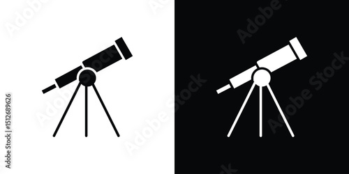 Telescope icon illustration. icon templates pack.