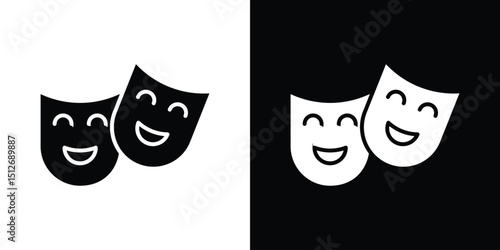 Theater masks icon illustration. icon templates pack.