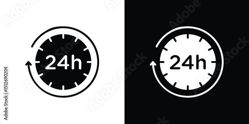 Time twenty four icon illustration. icon templates pack.