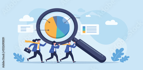 Search new job, finding candidate or discover talent, hiring and recruitment, SEO search engine optimization, find career opportunity concept, business people HR push magnifying glass on search