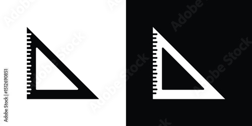 Triangle ruler icon illustration. icon templates pack.