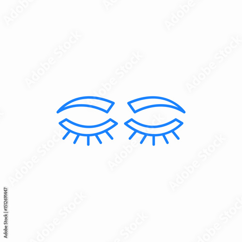 closed eye sleep lashes icon sign vector