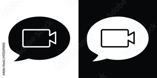 Video call icon illustration. icon templates pack.