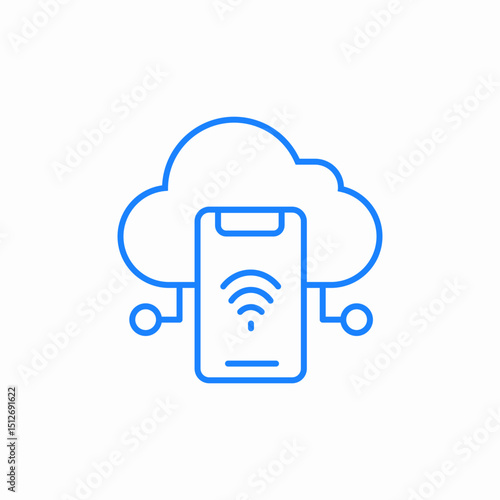 cloud mobile sync icon sign vector
