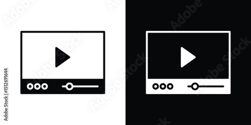 Video tutorial icon illustration. icon templates pack.