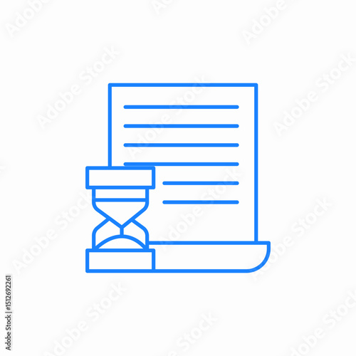 document hourglass pending icon sign vector