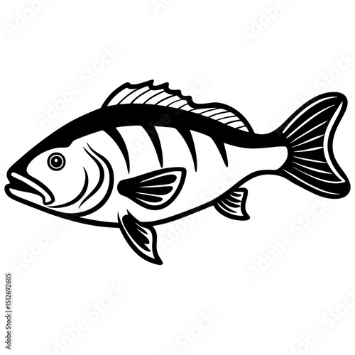 Goliath Grouper Vector on White