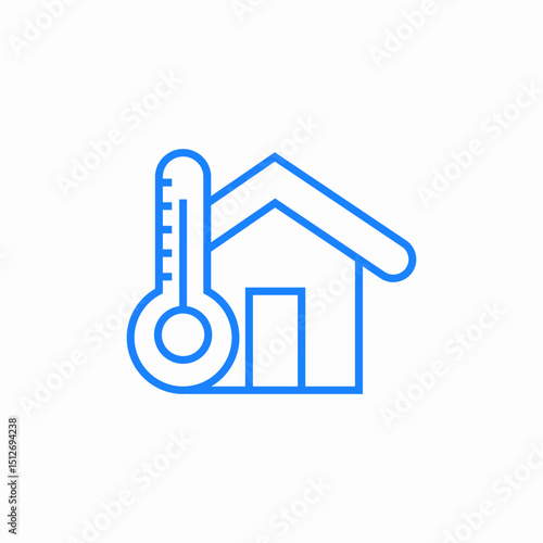 house temperature control icon sign vector