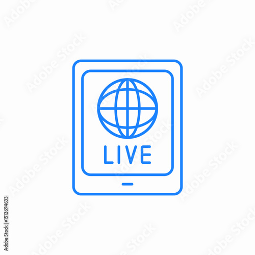 live streaming tablet icon sign vector