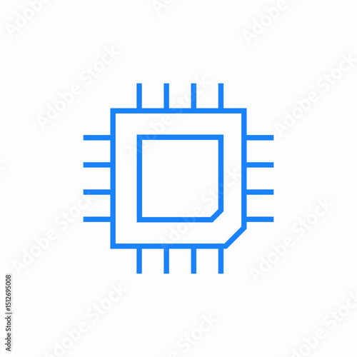 microchip electronic circuit icon sign vector