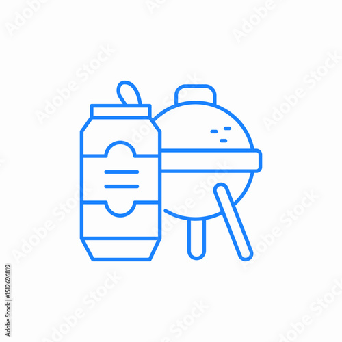 soda can grill icon sign vector