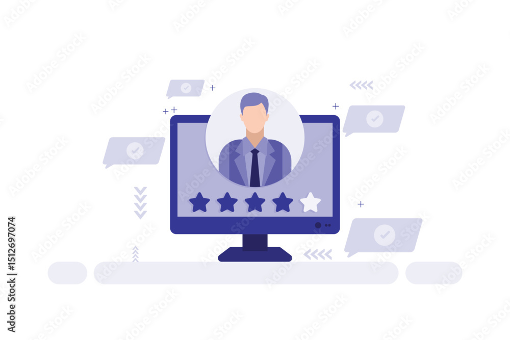 Vector Illustration of rating customer review Vector Illustration of rating customer review