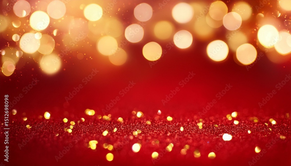 Red glitter and golden lights Red glitter and golden lights