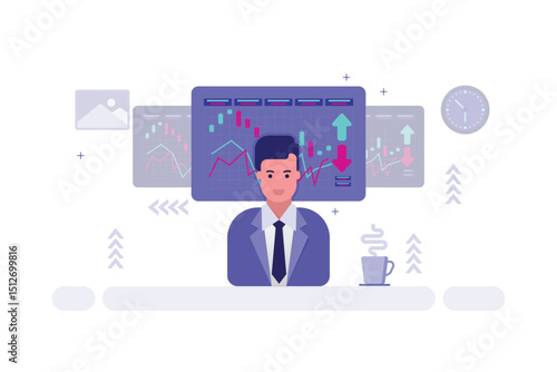Vector Illustration of market trends