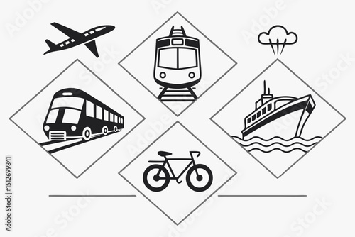 Design A Minimalist Set Of Transportation Logo Ico